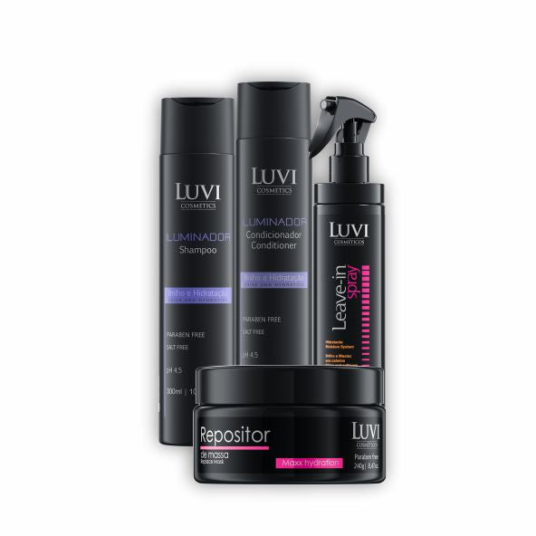 Kit Off Iluminador (shampoo and Conditioner ) 8.45 fl. oz. / 250ml + Leave-in 220ml spray / Replace mask 220g 8.45 oz.